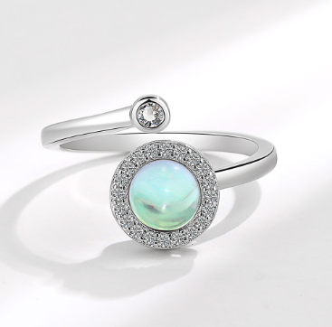 Elegant Opal Rotating Ring