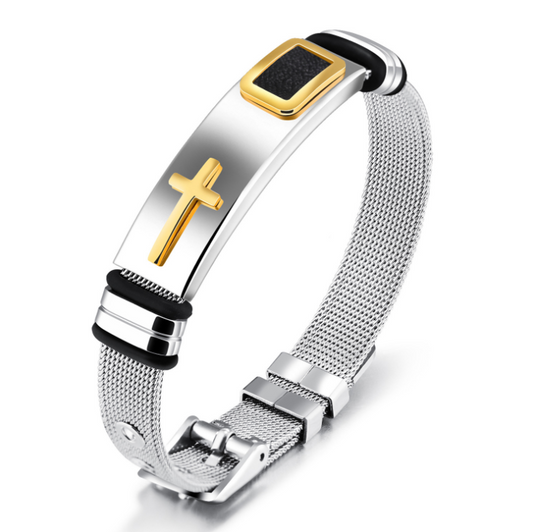 Men's Titanium Steel Cross Bracelet