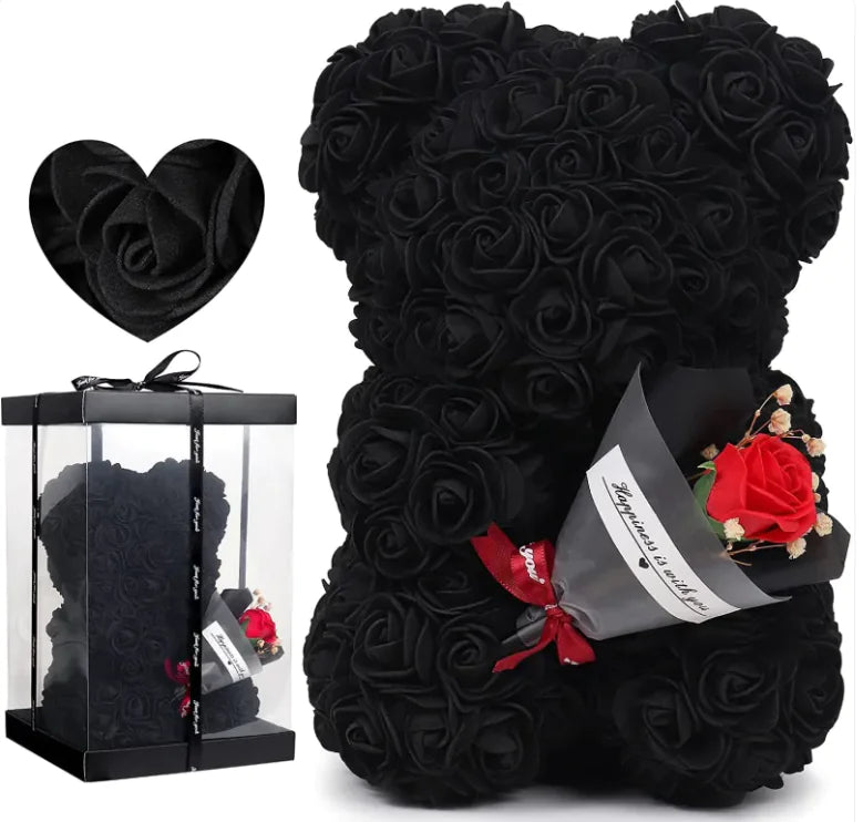 ❤️🌹🐻Oso de rosas con flores frescas preservadas🌹🐻❤️