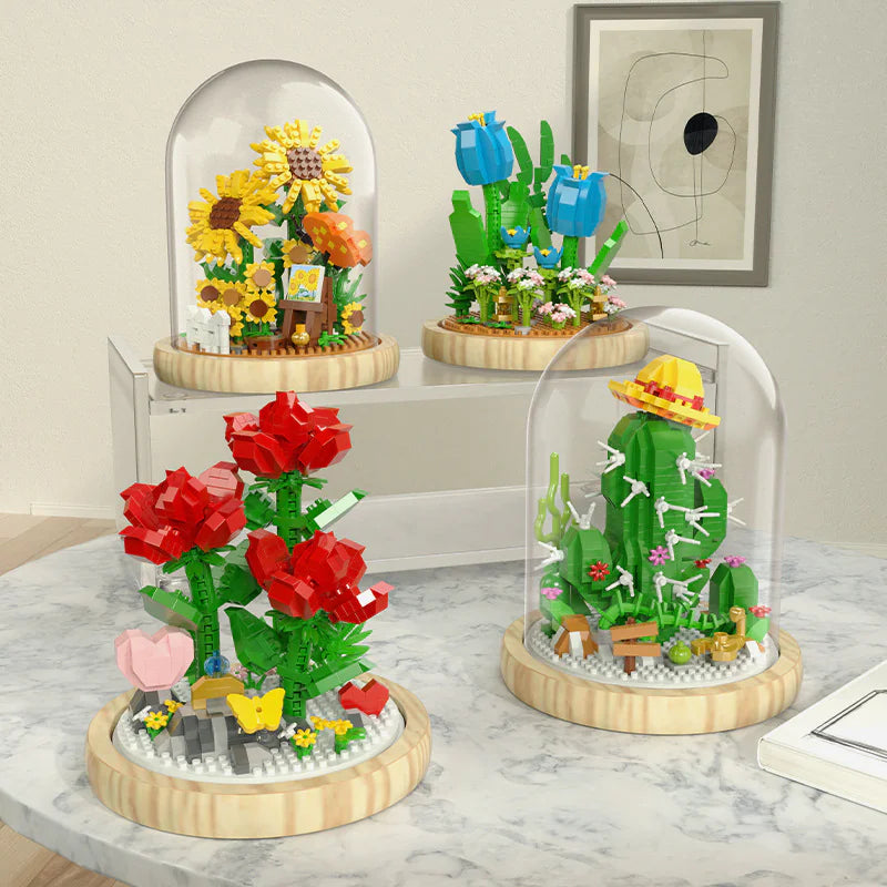 🌿🧱🌹Bloques de construcción de ramo de flores🌹🧱🌿