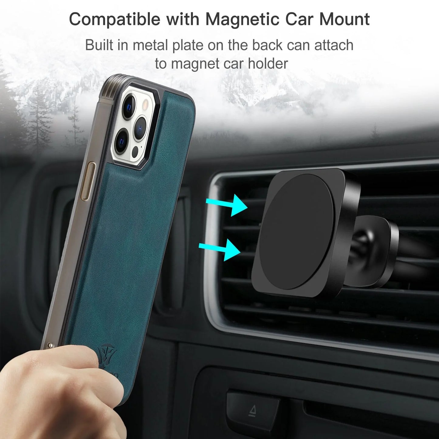 Luxury Magnetic Leather Case for iPhone