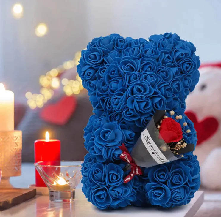 ❤️🌹🐻Oso de rosas con flores frescas preservadas🌹🐻❤️