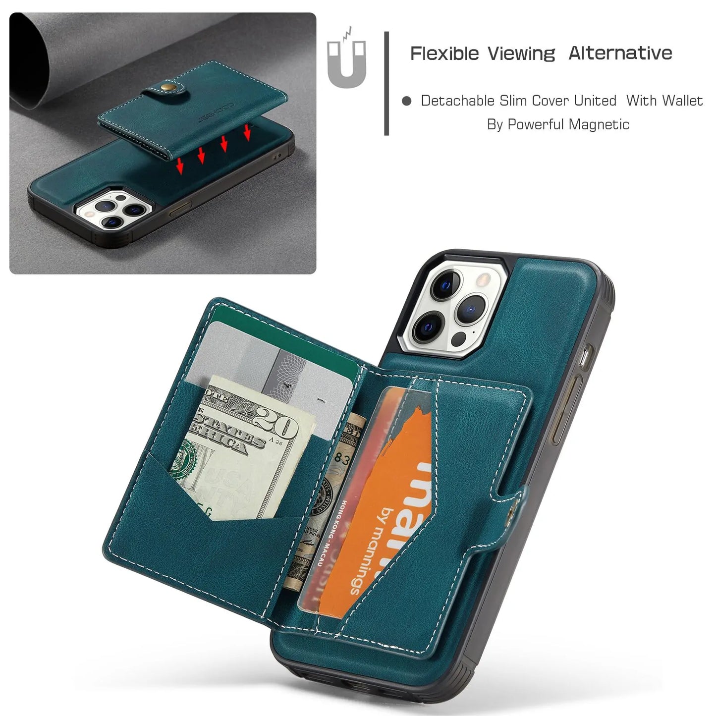Luxury Magnetic Leather Case for iPhone