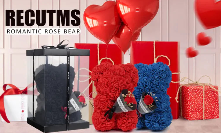 ❤️🌹🐻Oso de rosas con flores frescas preservadas🌹🐻❤️