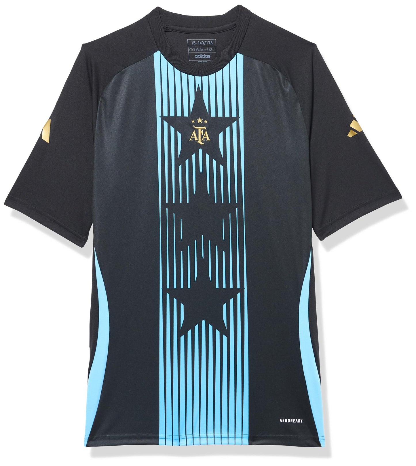 Camiseta Pre-Match Argentina Unisex Negro/Azul Estallido