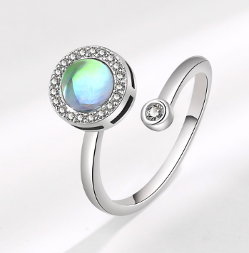 Elegant Opal Rotating Ring
